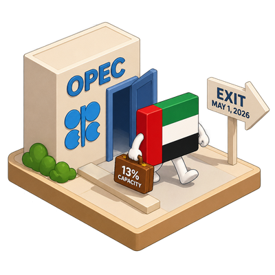UAE exits OPEC after 59 years, removing 13% of cartel capacity