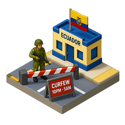 Ecuador imposes overnight curfew across nine provinces under emergency decree