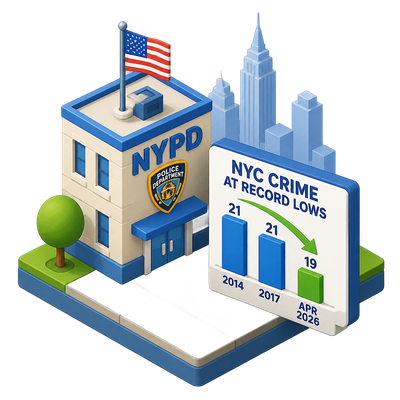 New York City crime falls to record lows