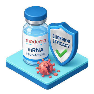 Moderna's mRNA flu vaccine clears Phase 3 with superior efficacy
