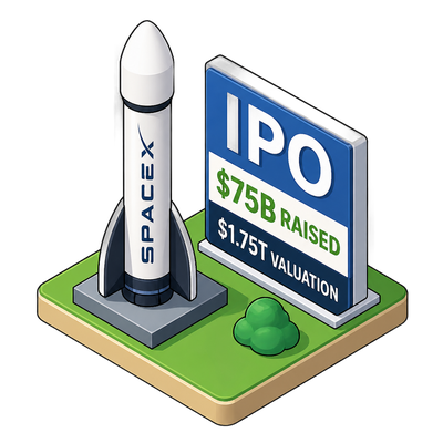 SpaceX prices the largest IPO in history