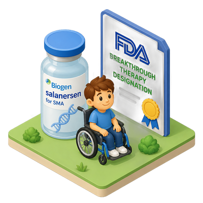 Biogen's salanersen wins FDA breakthrough status for spinal muscular atrophy