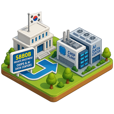 South Korea directs $880 billion private buildout into chips and AI data centers