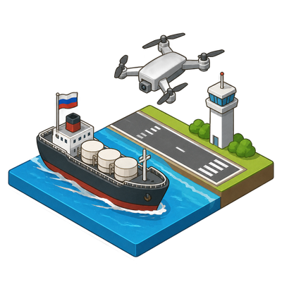 Russia linked to two-year drone campaign over Europe launched from 'shadow fleet' ships
