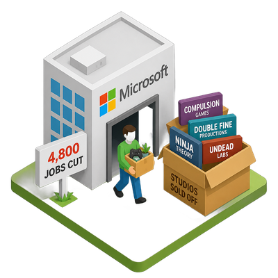 Microsoft cuts Xbox jobs and sells off game studios to fund AI