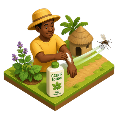 Catnip lotion matches DEET in Uganda mosquito trials