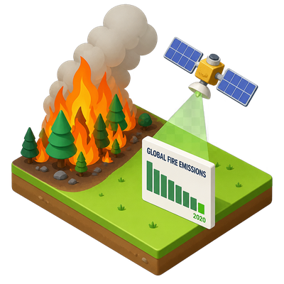 Global fire emissions near record low in 2020 despite historic megafires