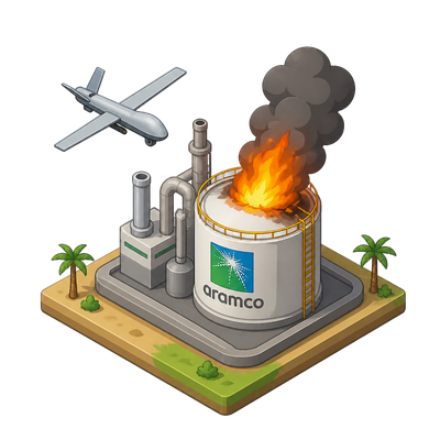 Houthis strike Saudi Aramco's Jazan refinery, reopening a front held quiet since 2022