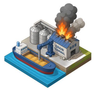 Russia and Ukraine trade strikes on each other's grain ports