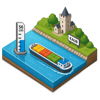 Rhine water levels rebound at Kaub, easing barge load restrictions