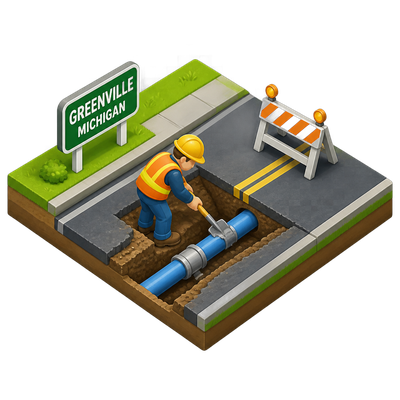 Greenville replaces lead-connected water main under Seventh Street