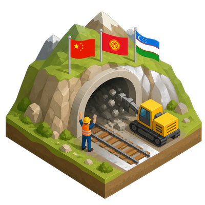 China-Kyrgyzstan-Uzbekistan railway drills first tunnel through Kyrgyz mountains