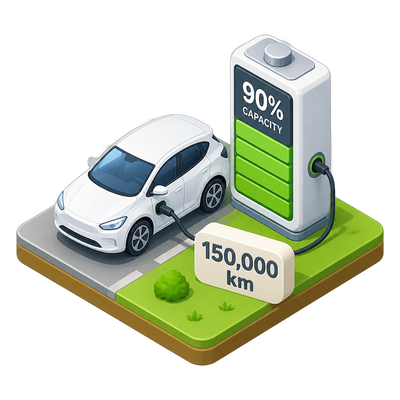 EV batteries retain about 90% capacity after 150,000 km, world's largest study finds