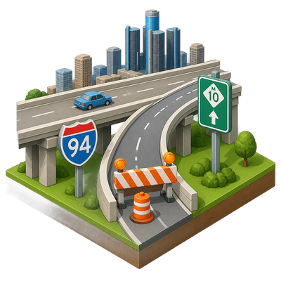 Detroit I-94 ramp to M-10 closes for two weeks amid Restore 94 rebuild