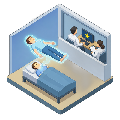 Out-of-body study misses target hits, but two participants accurately describe concealed researchers