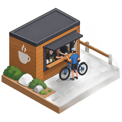 Salt Lake cafe adds bike-up coffee window on popular trail