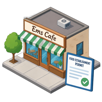 Ems Cafe food establishment permit appears in Salt Lake County records