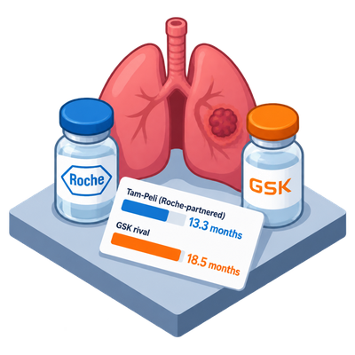 Roche-backed lung cancer drug clears phase 3 but trails GSK rival on survival