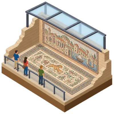 Largest known Roman mosaic opens to public beneath Baths of Trajan
