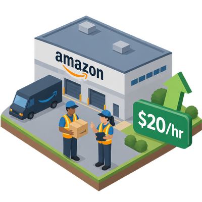 Amazon raises minimum starting pay to $20 an hour for US operations workers