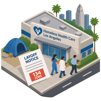 Homeless Health Care Los Angeles files layoff notices as county restructures homeless services