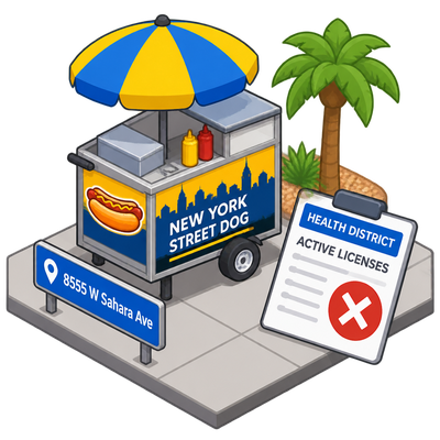 Las Vegas 'New York Street Dog' cart vanishes from health district's active license list