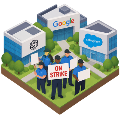 California security guards strike over wages at AI companies