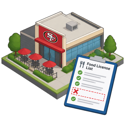 49ers Cafe goes missing from Santa Clara County food-license list