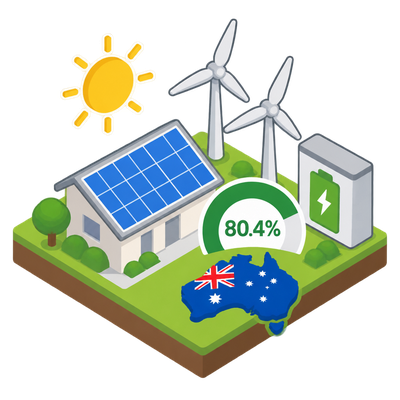 Australia's grid hits 80% renewable power for the first time