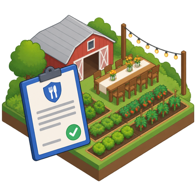 Food permit record appears for Wasatch Community Gardens farm dinner