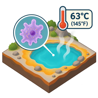 Geothermal amoeba sets new upper temperature limit for eukaryotes
