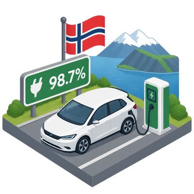Norway's new car market is now almost entirely electric