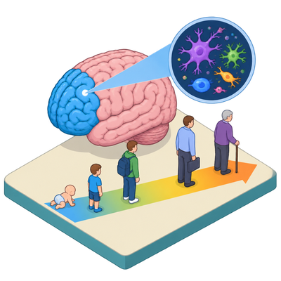 Prefrontal cortex mapped at single-cell resolution across the full human lifespan