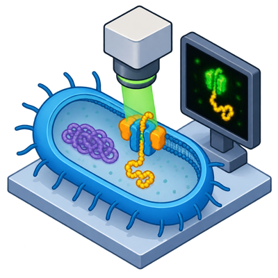 In-cell imaging reveals bacterial protein transport-and-folding complex
