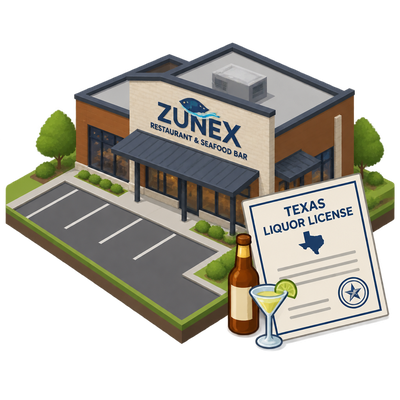Zunex Restaurant & Seafood Bar obtains Texas liquor license for Cypress Creek Pkwy location