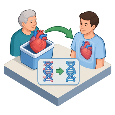 Transplanted hearts take on the biological age of their new host