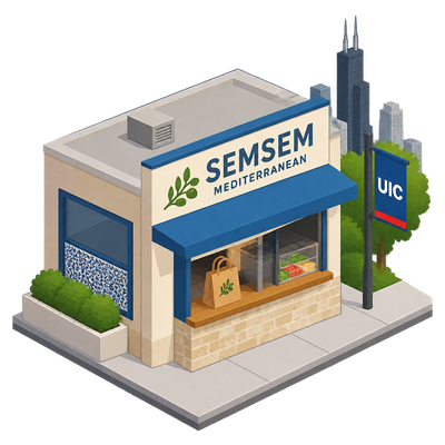Semsem Mediterranean licensed for takeout spot near UIC in Chicago