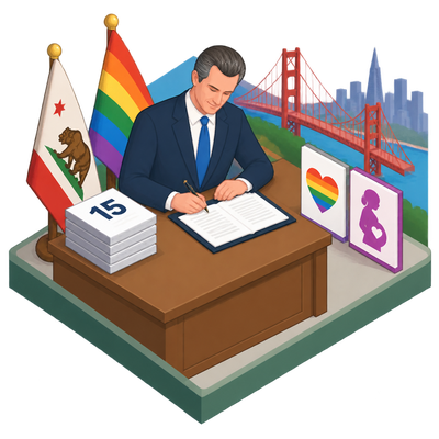 Newsom signs 15 LGBTQ and abortion protection laws in final year