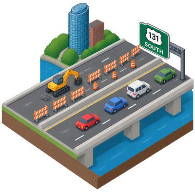 Southbound US-131 in Grand Rapids faces weeks of lane closures