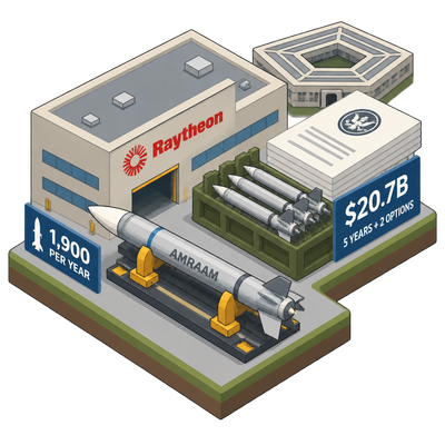 Pentagon awards Raytheon record multi-year contract to ramp up AMRAAM production