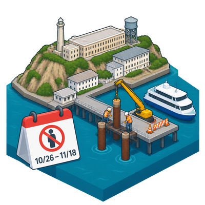 Alcatraz Island to close for three weeks while ferry dock gets final repairs