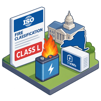 ISO adds Class L fire rating for lithium-ion as New York enforces 1 kWh storage rule