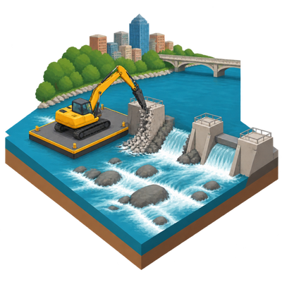 Grand Rapids dam removal underway to restore namesake rapids