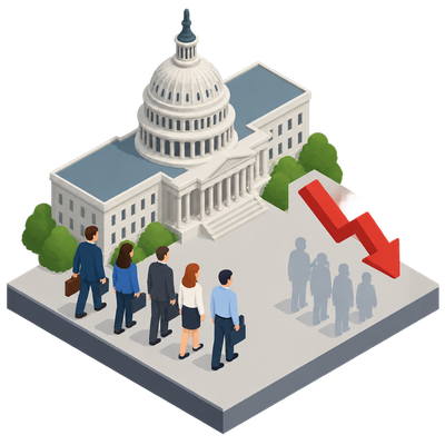 US federal workforce falls to lowest level in 60 years