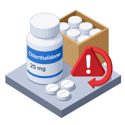 Chlorthalidone blood pressure drug recalled twice in four months over dissolution failures