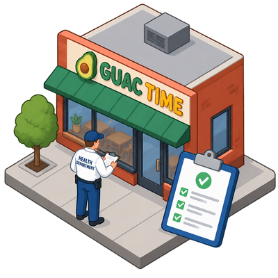 Guac Time records NYC pre-permit health inspection for Brooklyn restaurant