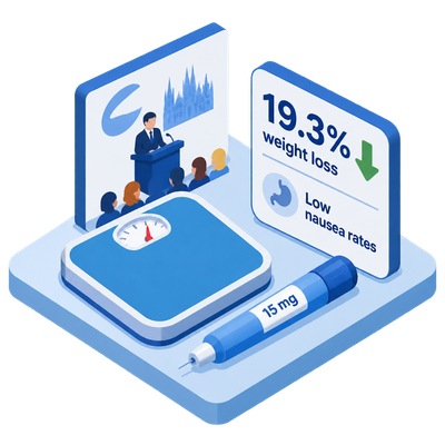 Olatorepatide Phase III data show 19.3% weight loss with low nausea rates
