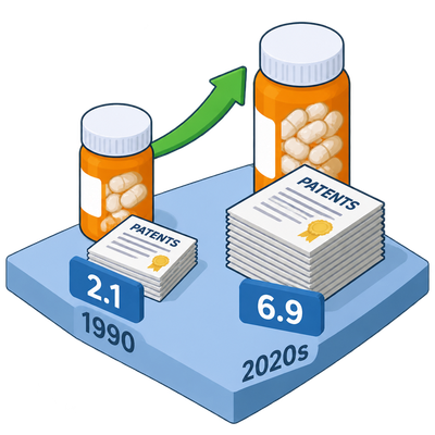 Average drug patent count triples since 1990, JAMA study finds