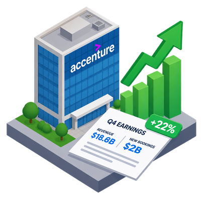 Accenture shares surge 22% on Q4 earnings beat and record bookings