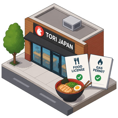 Tori Japan obtains food license and gas permit for BU-area restaurant